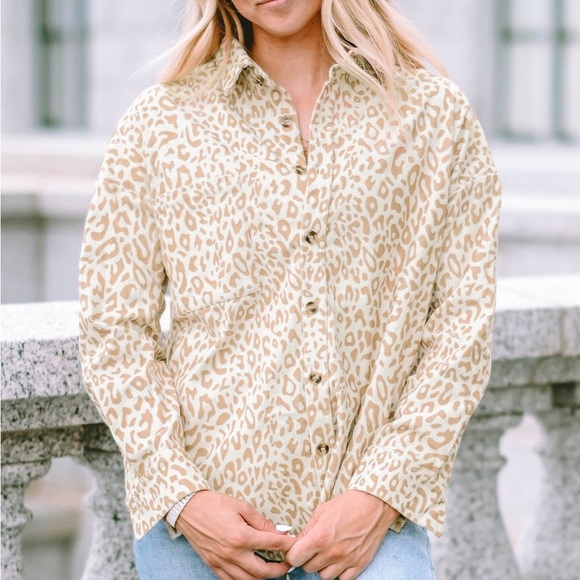 🔥🔥Leopard Corduroy Button Up Shirt - Picture 5 of 5